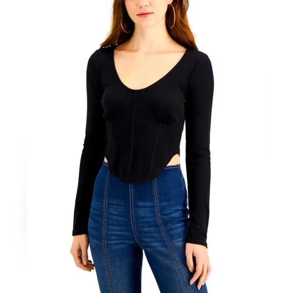 Crave Fame Juniors' Cropped Corset-Waist Top, Brand New with tags⭐️Large size - Picture 1 of 1